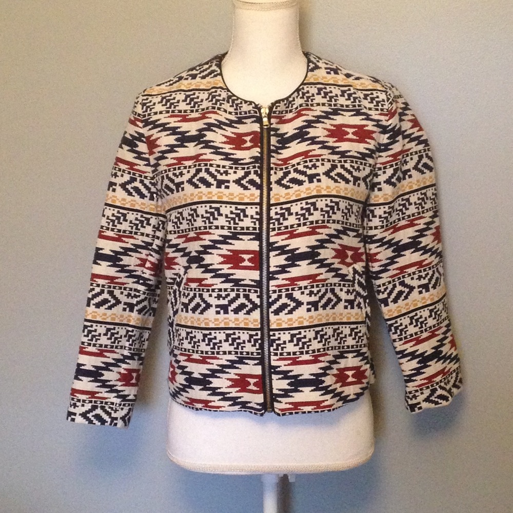 NWT Zara Trafaluc Aztec Print Jacket Medium